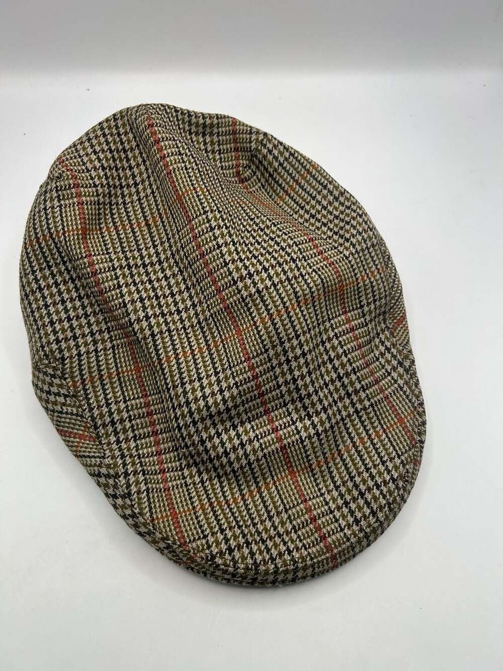 Vintage Barbour Pure New Wool Plaid Flat Cap Size 7 5/8